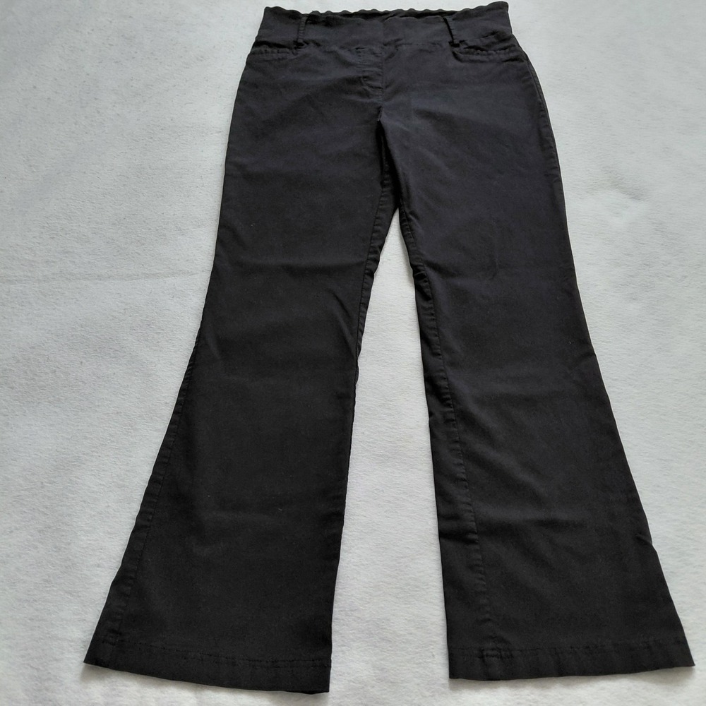 SOHO Black Flare Pants Womens Large Stretch Work Casual Trousers Y2K 699526B